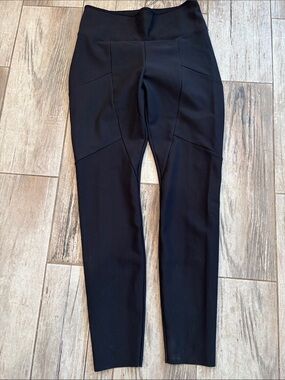 Athleta Black High-Rise Ponte Leggings with Panel Seams